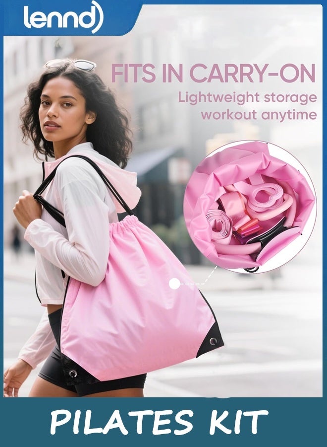 LENND Home Pilates Kit for Women Pilates Equipment Ring and Ball Set Magic Circle Hoop with 5 Resistance Bands Compact Toning Fitness Essentials Starter Set Accessories - Image 5