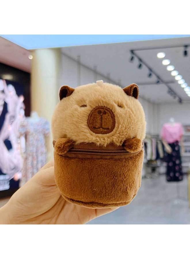 Net Red Kapibala Doll Cute Capybara Pendant Plush Toy Doll Doll Grab Machine Doll Wholesale-Specifications:9cm Capibala Wallet - Image 1