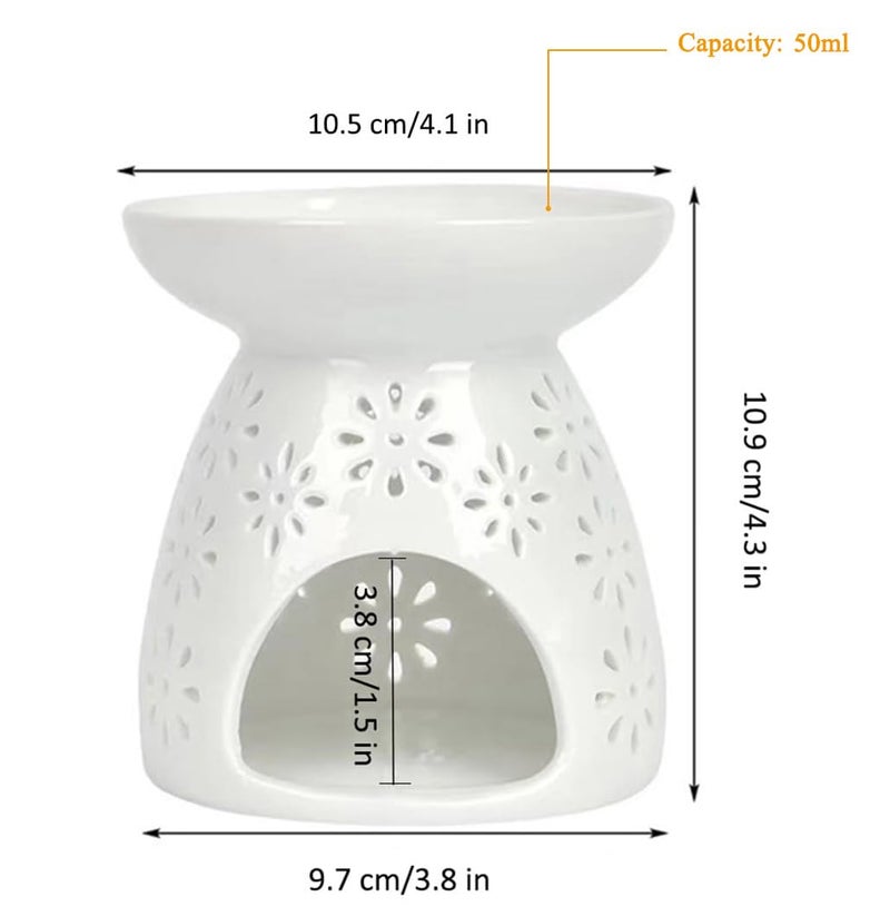 HwaGui - Ceramic Tea Light Holder & Wax Warmer, Aromatherapy Essential Oil Burner, Great Decoration for Living Room, Balcony, Patio, Porch and Garden - Image 2