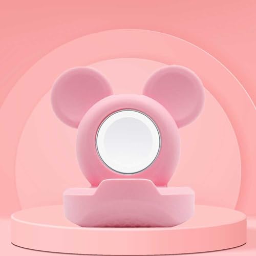 zougon Cute Mouse Charger Stand for Apple Watch, Silicone Desk Stand Holder for iWatch, Charging Station Dock Holder Compatible with All Apple Watch Series Ultra/SE/8/7/6/5/4/3/2/1 (Not Include Charger) - Image 2