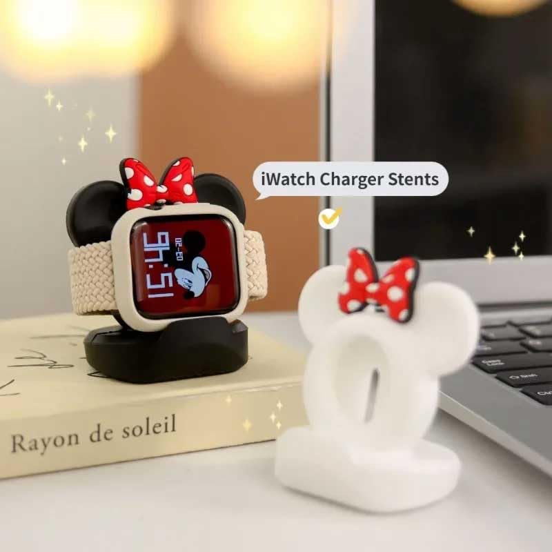 zougon Cute Mouse Charger Stand for Apple Watch, Silicone Desk Stand Holder for iWatch, Charging Station Dock Holder Compatible with All Apple Watch Series Ultra/SE/8/7/6/5/4/3/2/1 (Not Include Charger) - Image 4