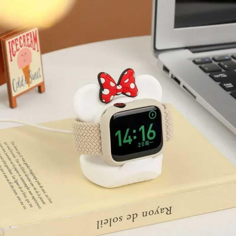 zougon Cute Mouse Charger Stand for Apple Watch, Silicone Desk Stand Holder for iWatch, Charging Station Dock Holder Compatible with All Apple Watch Series Ultra/SE/8/7/6/5/4/3/2/1 (Not Include Charger) - Image 5
