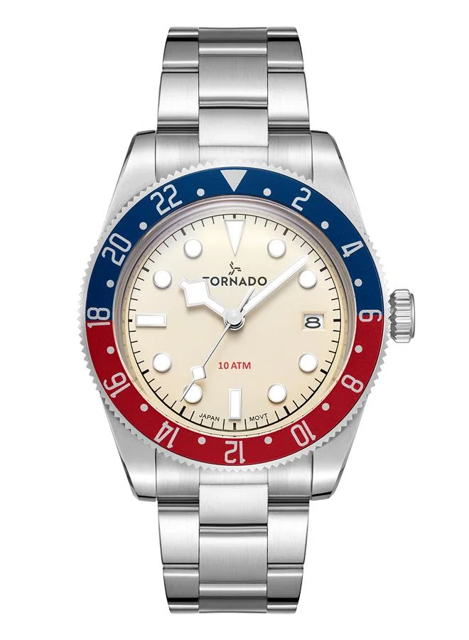 TORNADO Men's Stainless Steel Analog Watch T24006-SBSI - 40 mm