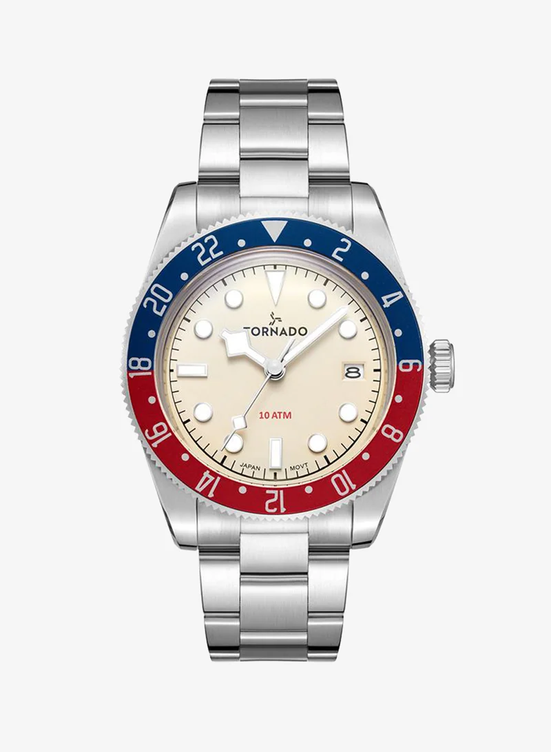 TORNADO Men's Stainless Steel Analog Watch T24006-SBSI - 40 mm