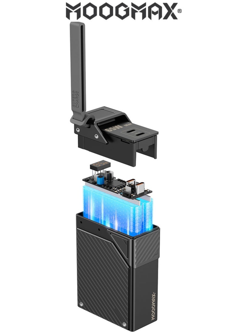 MOOGMAX power bank 20000mAh. Powerful power bank fast charging 65W. Dual-port fast charging battery (2* Type C PD charger). Portable powerbank supports laptop charging. powerbank 20000 with digital display. Portable charger iPhone, Samsung, Honor, & other phones & even laptops. From MOOGMAX - Image 5