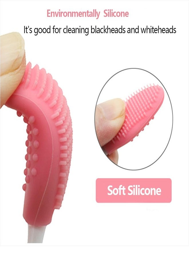 KitchenFest® Silicone Double Sided Lip/Nose Exfoliating for Blackheads Remover Cleaning Soft Bristles Brush, Random Color (M, 2) - Image 3