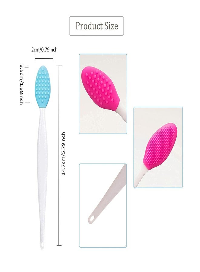 KitchenFest® Silicone Double Sided Lip/Nose Exfoliating for Blackheads Remover Cleaning Soft Bristles Brush, Random Color (M, 2) - Image 2