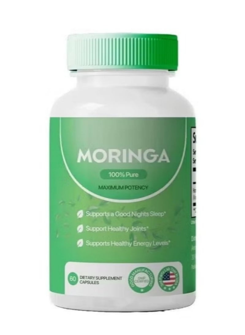 مورينجا مكمل المورينجا – 60 كبسولة نباتية لدعم قوة المناعة وصحة الجهاز الهضمي والطاقة اليومية - Image 1