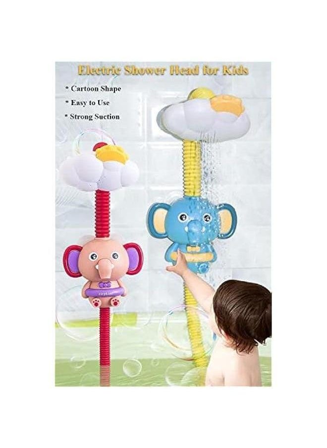 Generic - Bathtub Shower Head Toy, Elephant Electric Sprinkler Toy for Kids Tub Water Pump Bath Toddlers Hand with 3 Suction Cups (Pink) - Image 1