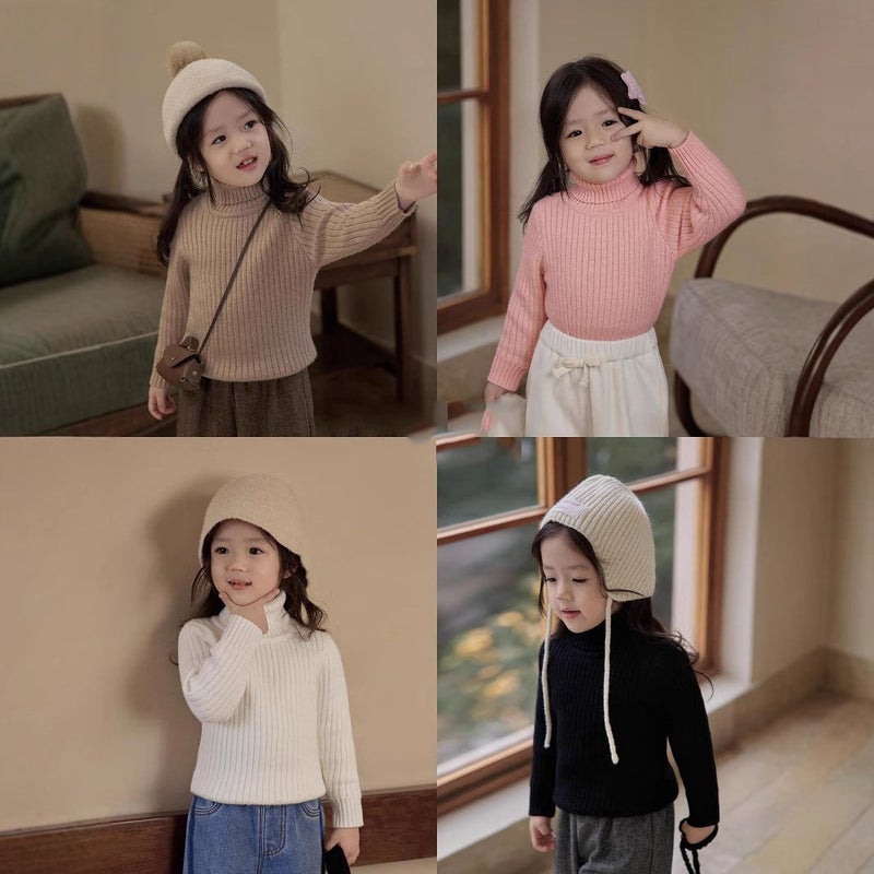 Soft And Waxy Baby Turtleneck All-In-One Velvet Knitwear Bottoming Shirt For Women, Versatile And Stylish 2025 Winter New Baby Knitwear - Image 3