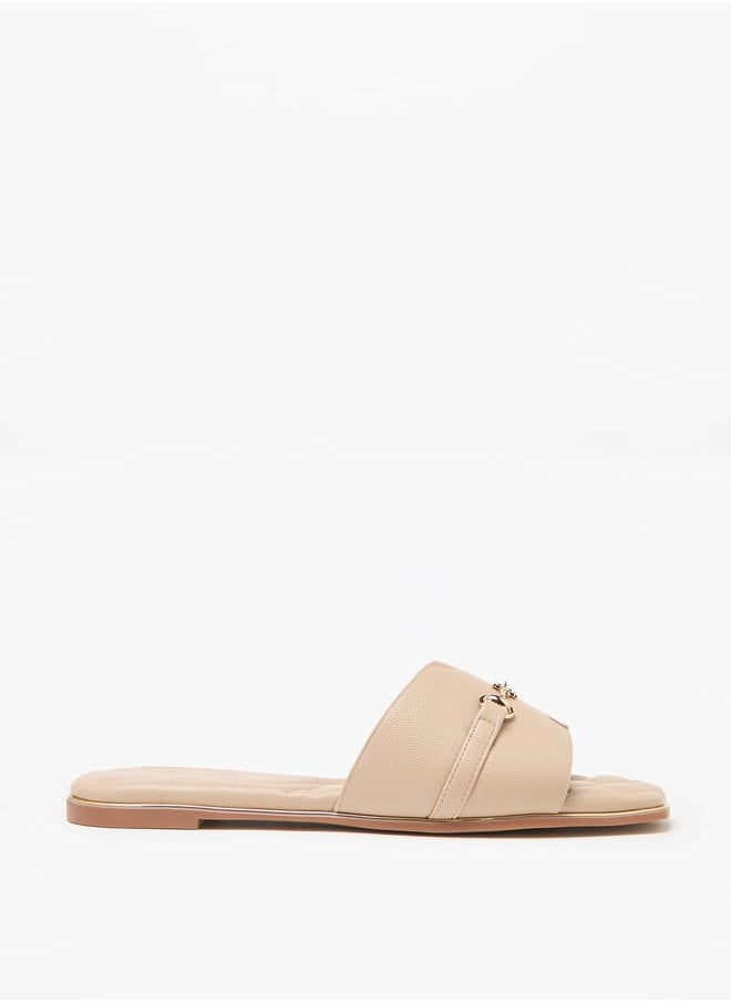 Flora Bella By Shoexpress Women Animal Print Slip-On Sandals with Logo Accent  - Image 3