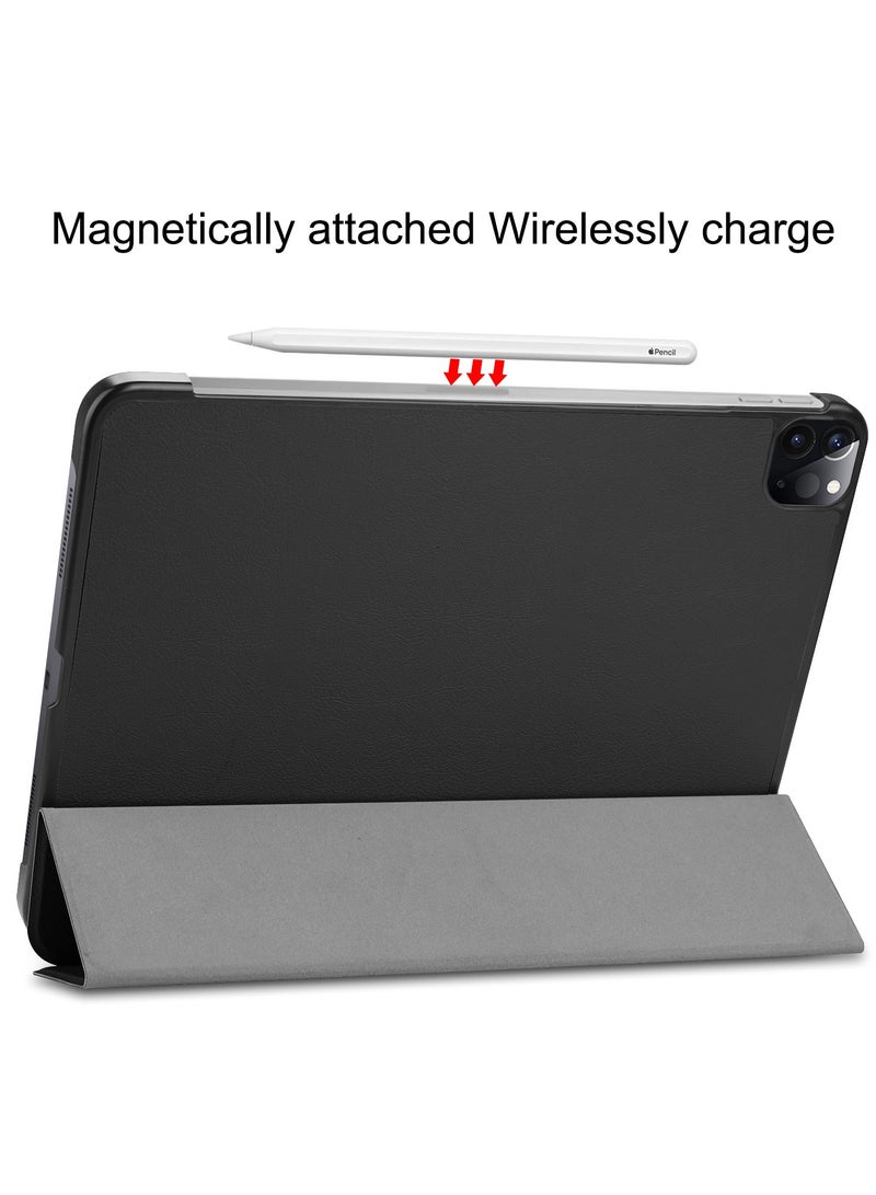 عام متوافقة مع حافظة iPad Air 11 إنش إصدار 2024، حافظة ذكية قابلة للطي ثلاثي الأجزاء، غلاف خلفي من البولي كربونات الصلب نحيف مع حامل بزوايا متعددة لعرض متعدد مع وظيفة تشغيل وتوقف تلقائي لحافظة الجهاز. - Image 5