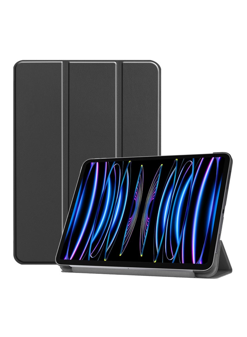 عام متوافقة مع حافظة iPad Air 11 إنش إصدار 2024، حافظة ذكية قابلة للطي ثلاثي الأجزاء، غلاف خلفي من البولي كربونات الصلب نحيف مع حامل بزوايا متعددة لعرض متعدد مع وظيفة تشغيل وتوقف تلقائي لحافظة الجهاز. - Image 1