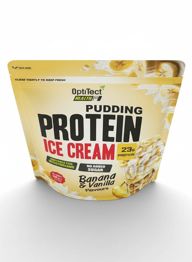 Health Protein Pudding & Ice Cream Mix, Vanilla Banana Flavour, 500 G | High Protein Dessert | No Added Sugar