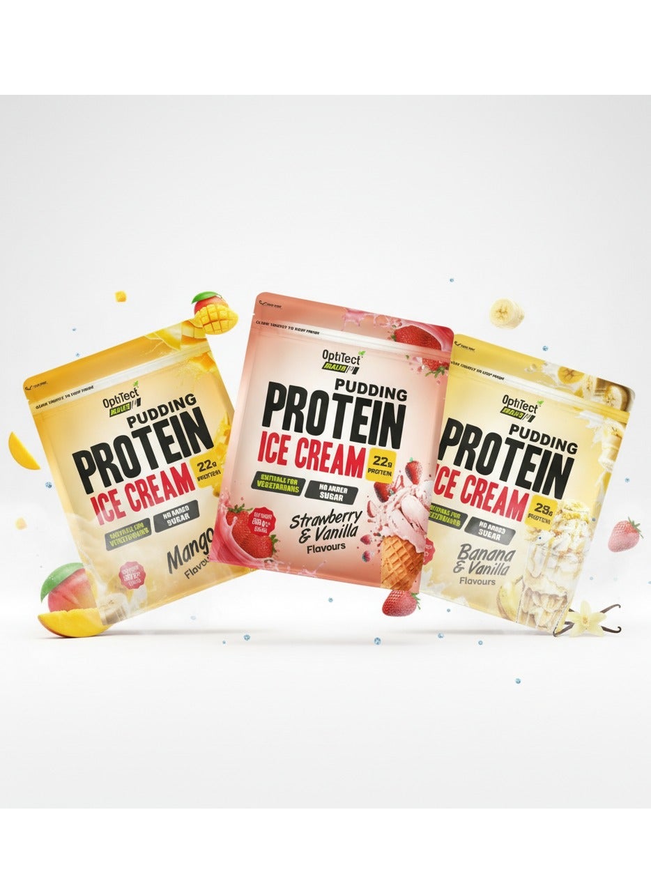 Health Protein Pudding & Ice Cream Mix, Vanilla Banana Flavour, 500 G | High Protein Dessert | No Added Sugar