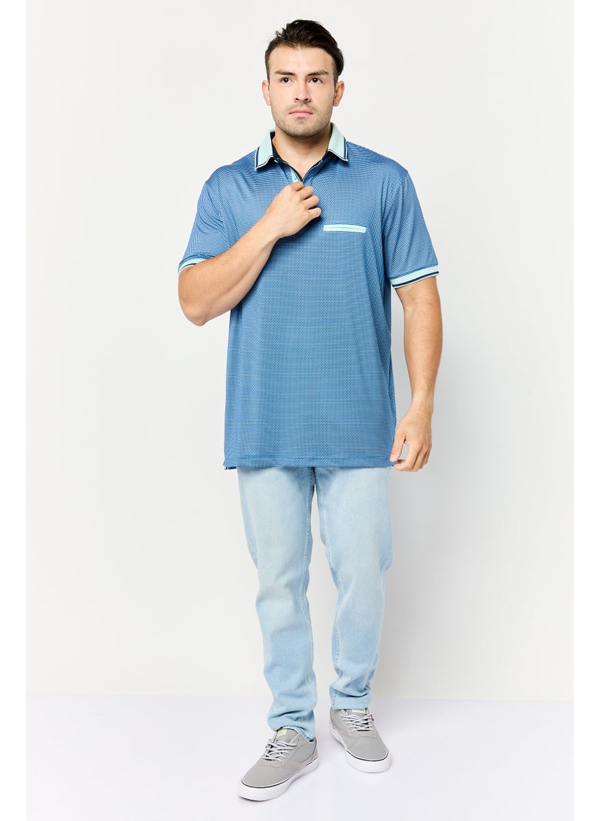 HEAD Men Regular Fit Allover Print Short Sleeve Polo Shirt, Multicolor  - Image 2