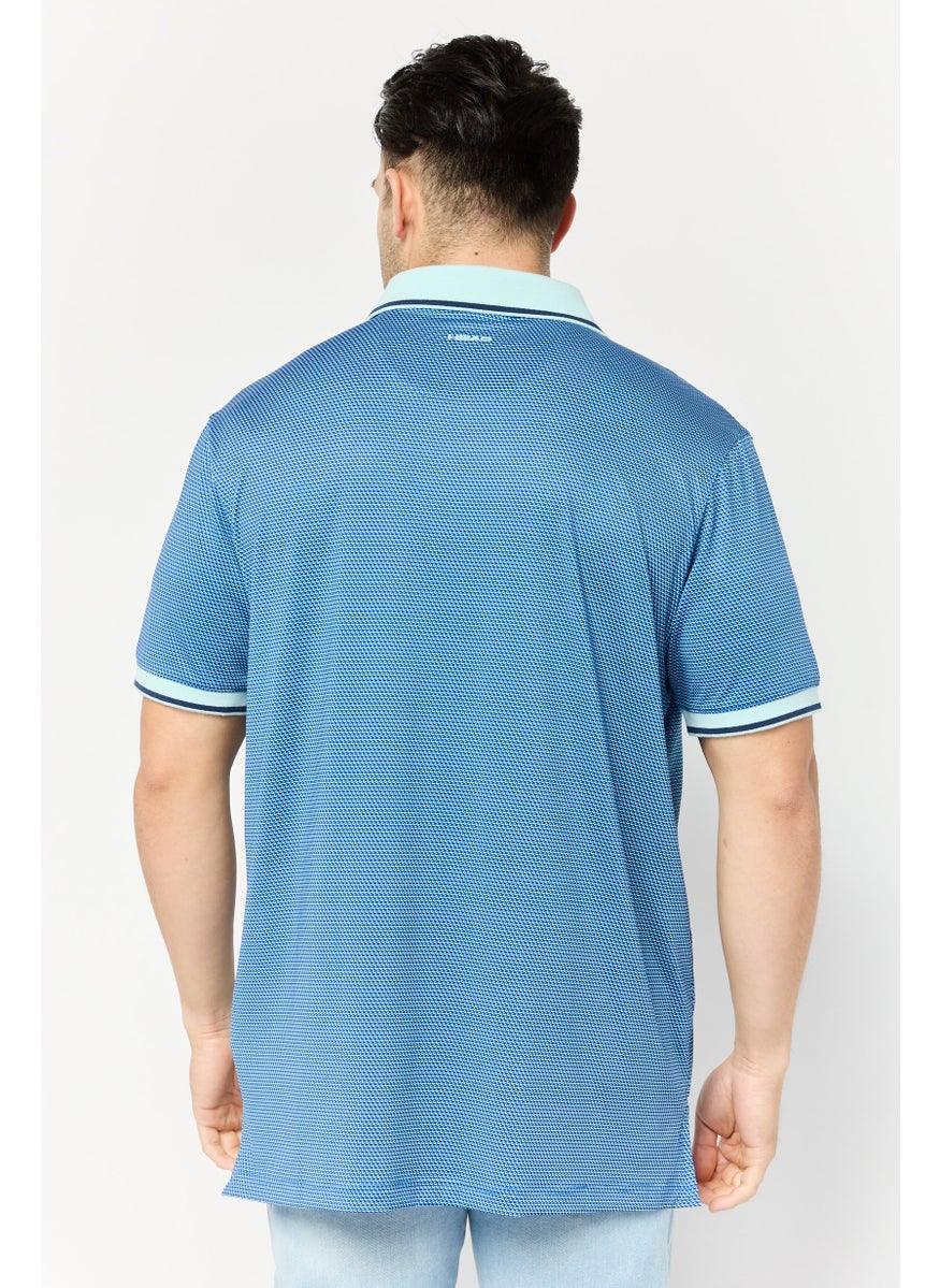 HEAD Men Regular Fit Allover Print Short Sleeve Polo Shirt, Multicolor  - Image 4