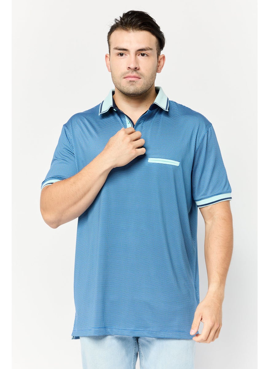 HEAD Men Regular Fit Allover Print Short Sleeve Polo Shirt, Multicolor  - Image 1