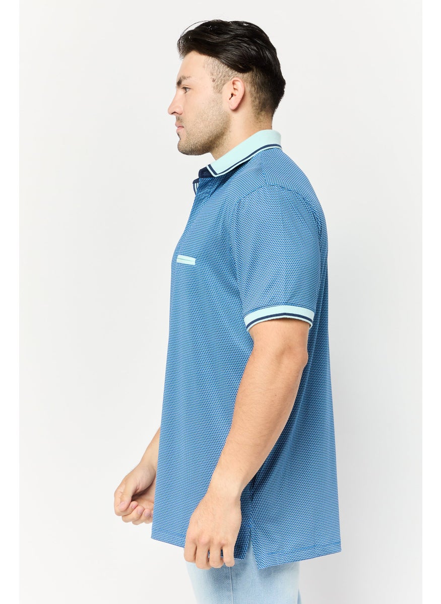 HEAD Men Regular Fit Allover Print Short Sleeve Polo Shirt, Multicolor  - Image 3