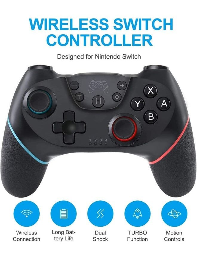 Wireless Controller for Nintendo Switch Gamepad for Switch Lite Joy Con Controller with Turbo Function Dual Vibration Compatible with All Games of Switch