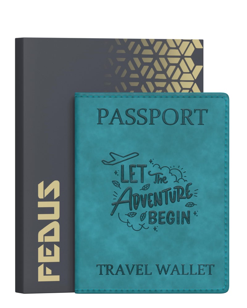 FEDUS Faux Leather Premium Passport Holder for Men and Women Passport Cover Case Wallet with Credit/Debit Card, Boarding Pass Slots, RFID Protected Travel Document Accessories Organiser - Image 1