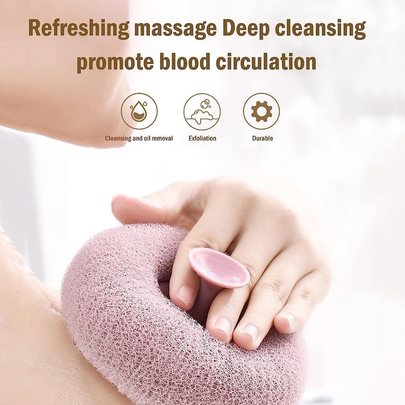 Loquat Sponge Shower Bath Loofah Mud Dirt Remover Exfoliating Soft Massager And Scrubber for Women Men Babies Kids Rendom Color LOOFAH SHOWER BATH SPONGE - Image 4