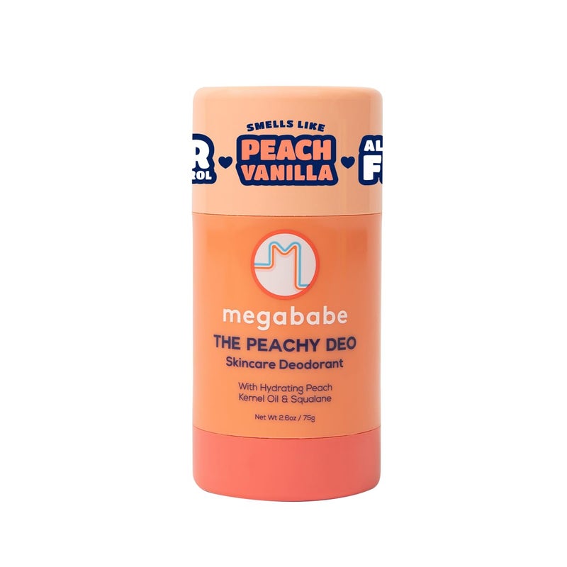 Megababe Skincare Deodorant - The Peachy Deo with 72 hour Odor Protection | Hydrating Peach Kernel Oil & Squalane | Aluminum-Free, All Natural | 2.6 oz - Image 1