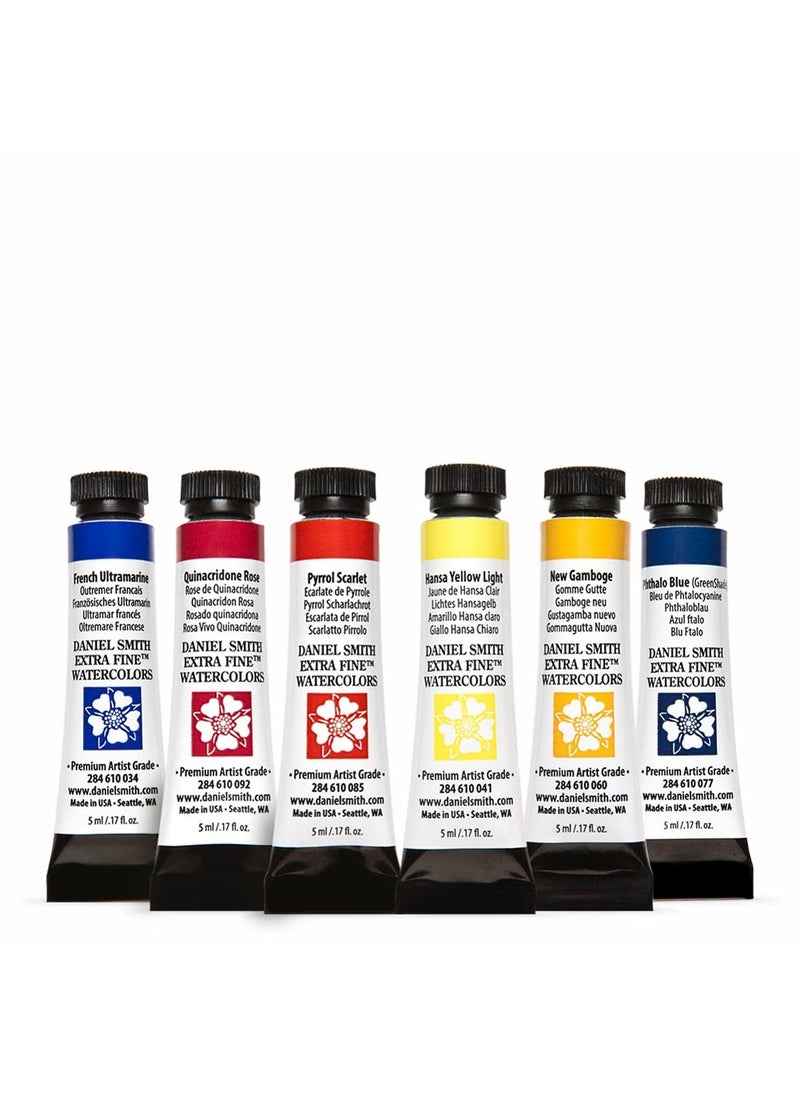 Daniel Smith - Daniel Smith 285610005 Extra Fine Essentials Introductory Watercolor, 6 Tubes, 5ml - Image 1