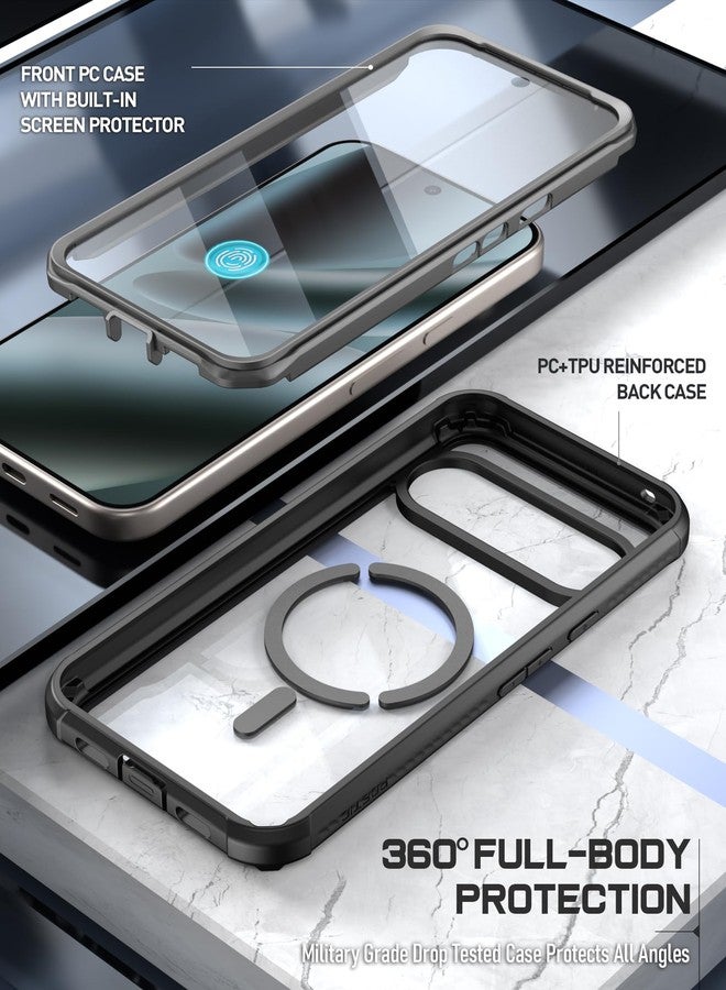 Poetic Guardian MagPro Case for Google Pixel 10 Pro XL 5G, [Compatible with MagSafe & Fingerprint ID], [2 Front Frame] Full-Body Shockproof Clear Cover with Built-in Screen Protector, Black/Clear - Image 5