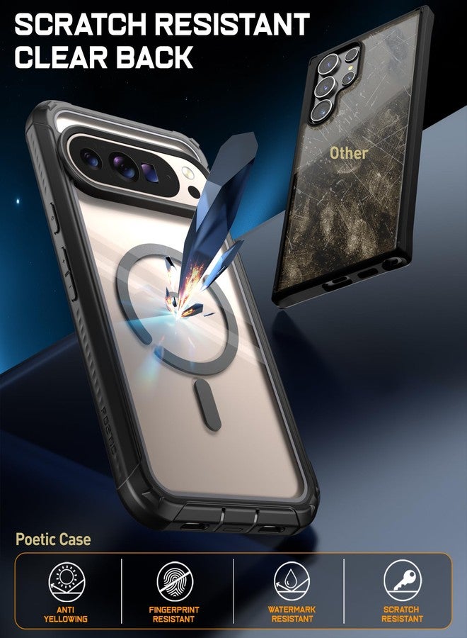 Poetic Guardian MagPro Case for Google Pixel 10 Pro XL 5G, [Compatible with MagSafe & Fingerprint ID], [2 Front Frame] Full-Body Shockproof Clear Cover with Built-in Screen Protector, Black/Clear - Image 3