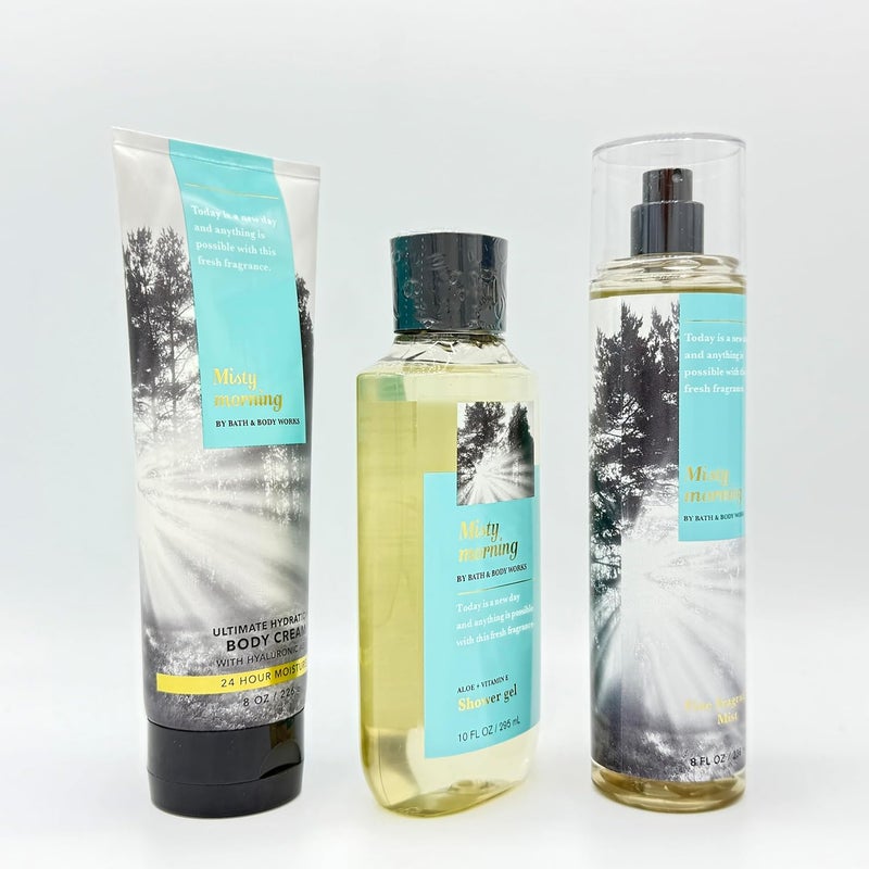 Misty Morning 3Piece Bath Bundle Ultimate Hydration Body Cream Shower Gel and Fine Fragrance Mist - Image 4