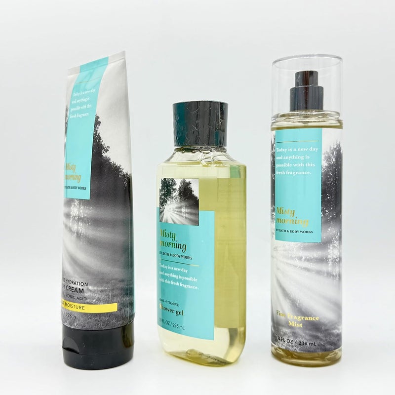Misty Morning 3Piece Bath Bundle Ultimate Hydration Body Cream Shower Gel and Fine Fragrance Mist - Image 3