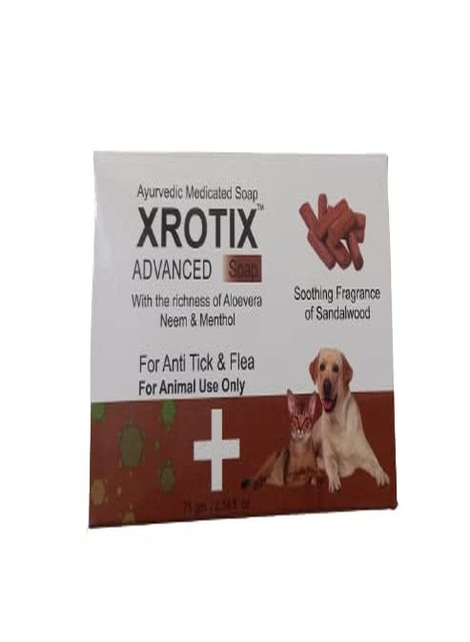 تشيلسي صابون تشيلسي أيورفيدا الطبي XROTIX المتطور مع خلاصة الصبار والنيم والمنثول لمكافحة القراد والبراغيث للاستخدام الحيواني فقط (عبوة من 4 قطع) - Image 2