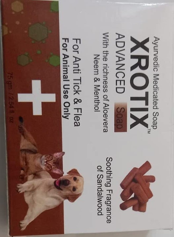 تشيلسي صابون تشيلسي أيورفيدا الطبي XROTIX المتطور مع خلاصة الصبار والنيم والمنثول لمكافحة القراد والبراغيث للاستخدام الحيواني فقط (عبوة من 4 قطع) - Image 3