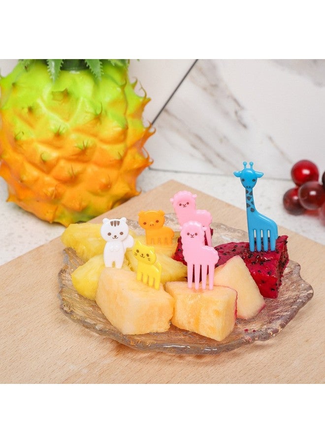 Cartoon Mini Fruit Fork Household Cute Animal Bento Sign Creative Children's Bento Decorative Sign Set-Specifications:10pc Giraffe Opp Bag  - Image 2