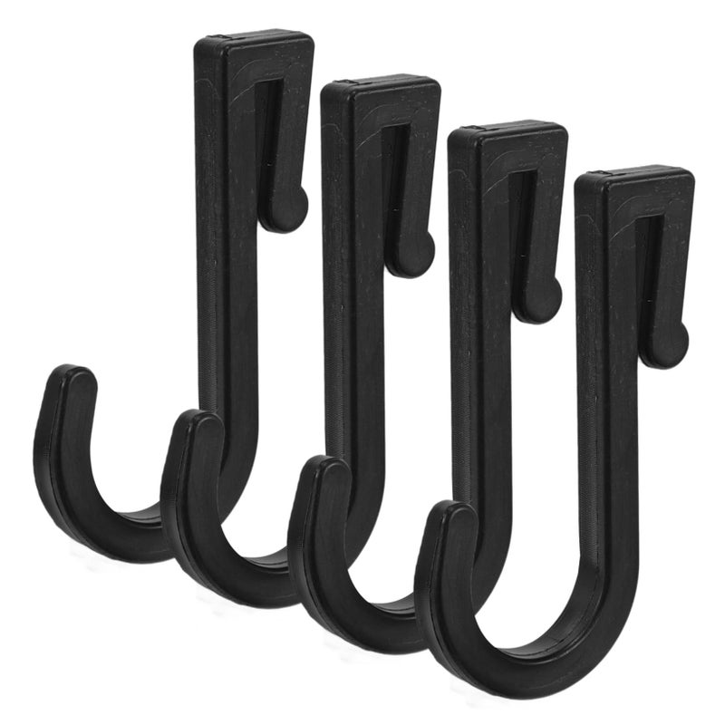 Modern Design Flat J Hooks 4 Pack for Hanging Coats Bags Towels in Home Office or Car - Image 2