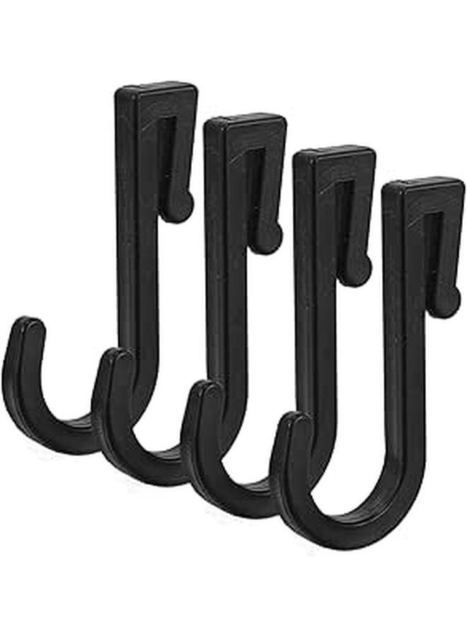 Modern Design Flat J Hooks 4 Pack for Hanging Coats Bags Towels in Home Office or Car - Image 1