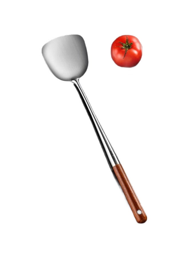 Canjiangjun 304 Stainless Steel Spatula, Long-Handled Kitchen Utensil, Heat-Resistant, Walnut Wood Handle, Cooking Spatula - Image 3
