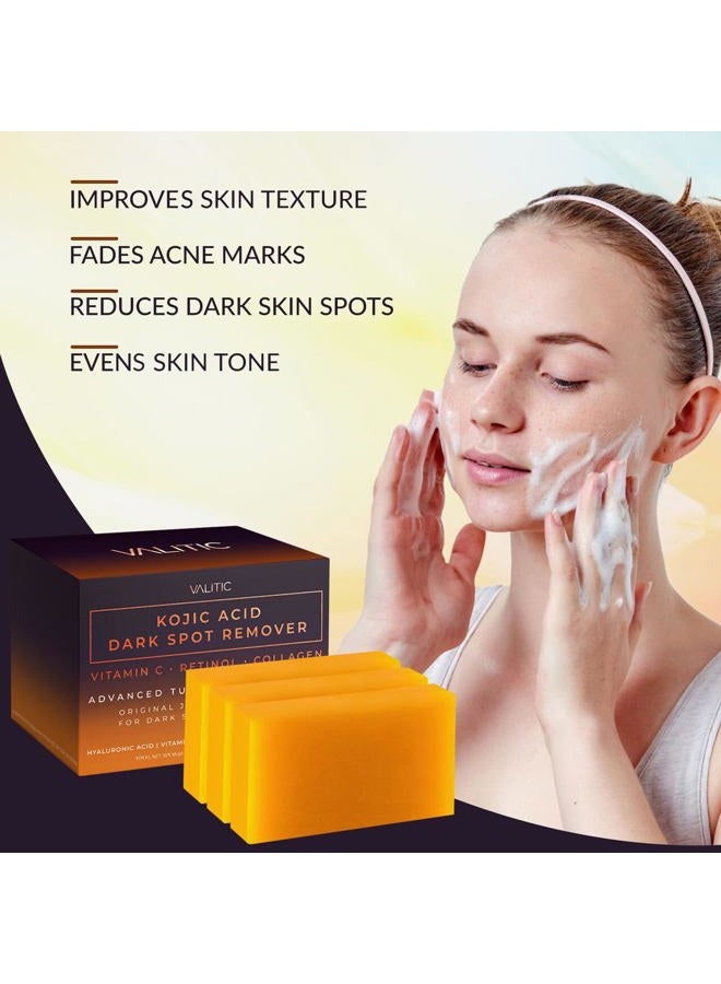 Valitic Unisex Dark Spot Corrector Bar, 100g - Exfoliating, SLS and Paraben-Free Turmeric Soap for Skin Tone Correction, Vitamin C, Retinol and Collagen Blend - Image 4