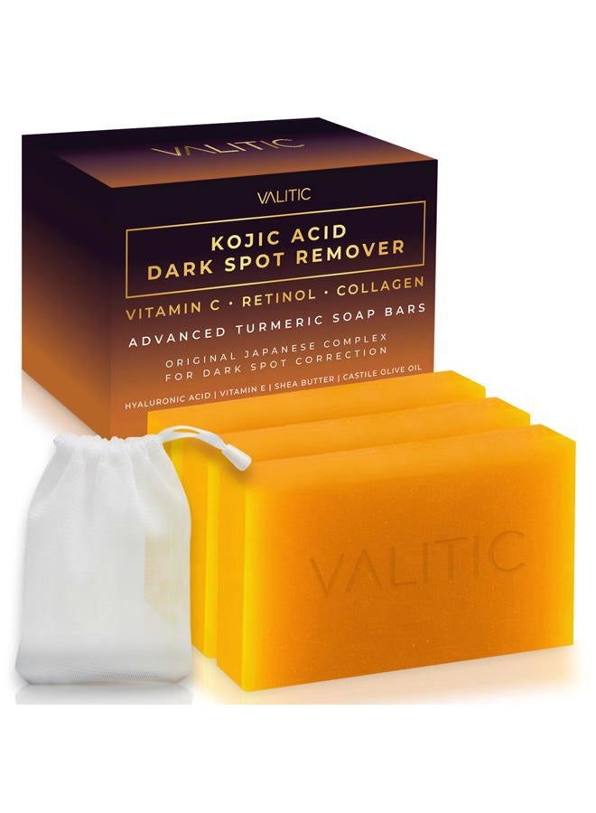 Valitic Unisex Dark Spot Corrector Bar, 100g - Exfoliating, SLS and Paraben-Free Turmeric Soap for Skin Tone Correction, Vitamin C, Retinol and Collagen Blend - Image 1