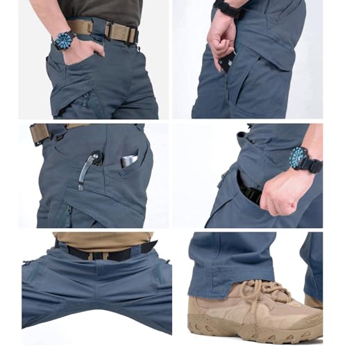 CARWORNIC Gear Men's Hiking Tactical Pants Lightweight Cotton Outdoor Military Combat Cargo Trousers (30W x 30L, Navy Blue) - Image 5