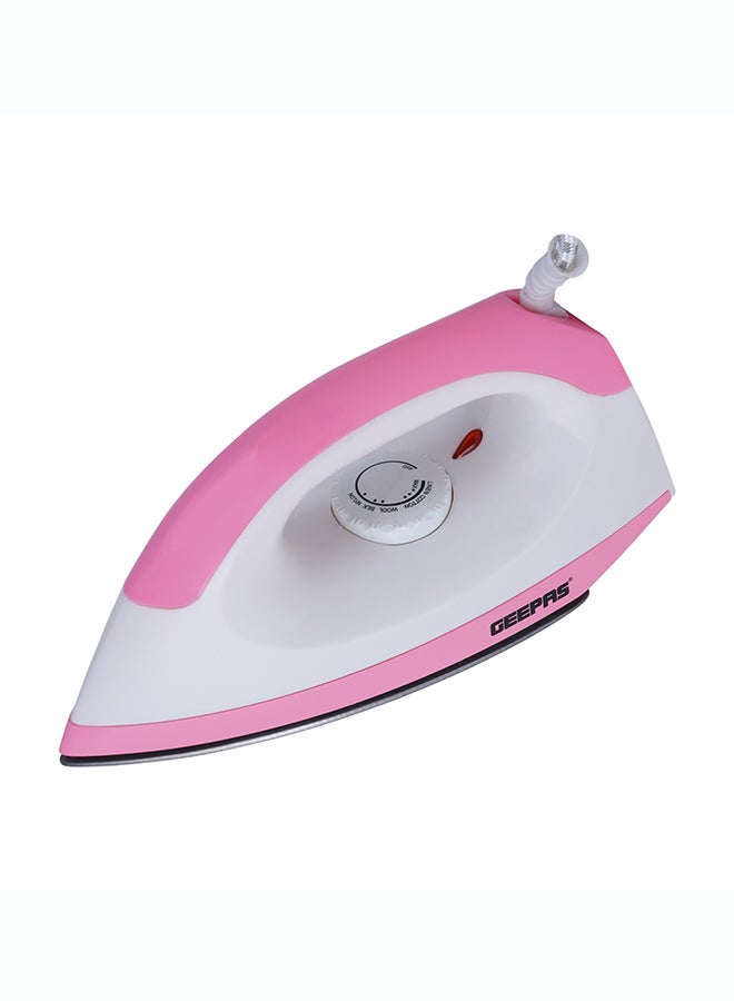 GEEPAS Dry Iron - Non-Stick Coating Plate & Adjustable Thermostat Control | Indicator Light with ABS Material | 2 Years Warranty 1200 W GDI7782 White, Pink - Image 2