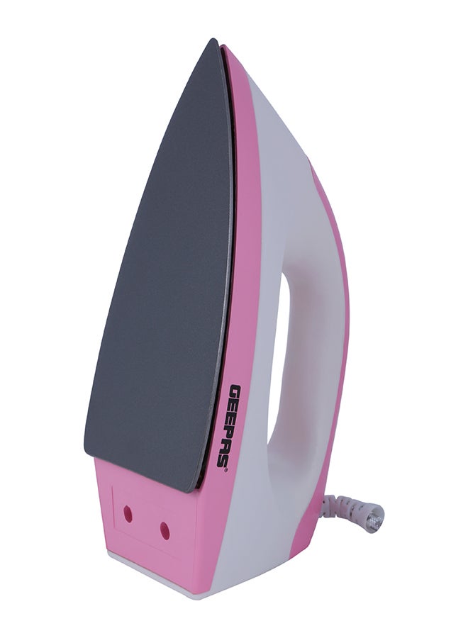 GEEPAS Dry Iron - Non-Stick Coating Plate & Adjustable Thermostat Control | Indicator Light with ABS Material | 2 Years Warranty 1200 W GDI7782 White, Pink - Image 4