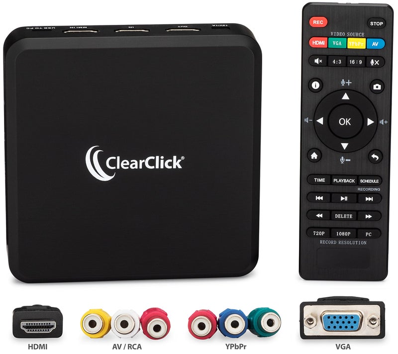 ClearClick HD Capture Box Platinum - Capture and Stream Video from HDMI, RCA, AV, VGA, YpbPr, VHS, VCR, DVD, Camcorders, Hi8 - Image 1