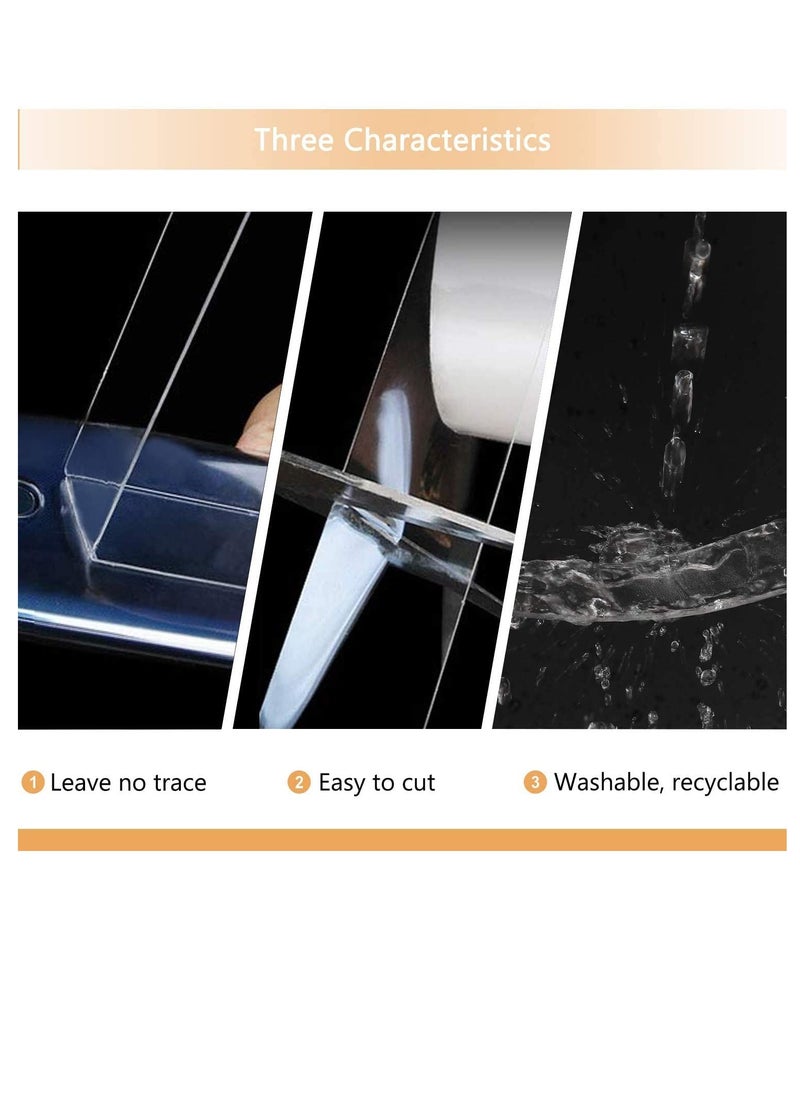 PAMEER - 5-Meter Reusable Nano Gel Double-Sided Tape, Double Action Tape, Multipurpose Removable Mounting Tape Adhesive Tape, Reuseable Strong Sticky Wall Tape Strips, Transparent Tape for Household items. - Image 1