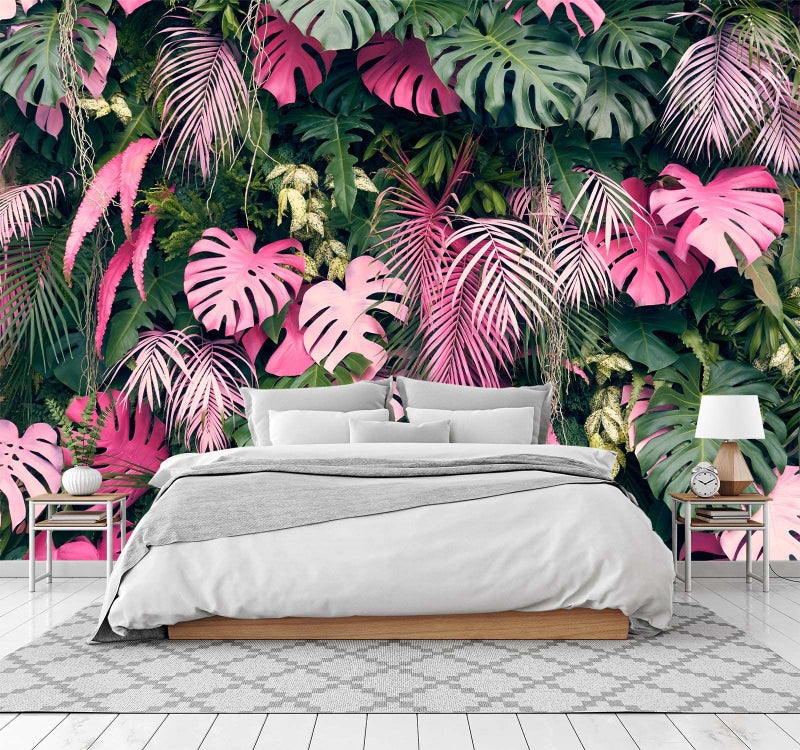 CliouarWall Mural Wallpaper for Bedroom Living Room 3D Mural Monstera Tropical Plant Green Plant Banana Leaf Palm Leaf 182 x 122Not SelfAdhesive