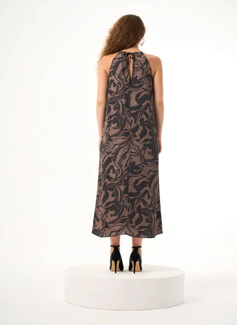 ميزال Printed Halter Maxi Dress