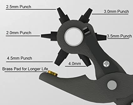 Nityasiddh Revolving Leather Punch Pliers or Punching Machine with Multi Hole Sizes for Leather Belts Watch Bands Bags Dog Collars Fabric Craft Projects Leather Puncher - Image 3