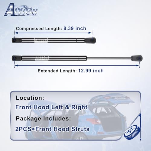 AiYiGu Front Hood Struts Shocks Lift Supports Gas Springs 4142 Compatible with Ford Explorer 2002 2003 2004 2005 2006 2007 2008 2009 2010, Replacement SG404025, Pack of 2 - Image 2