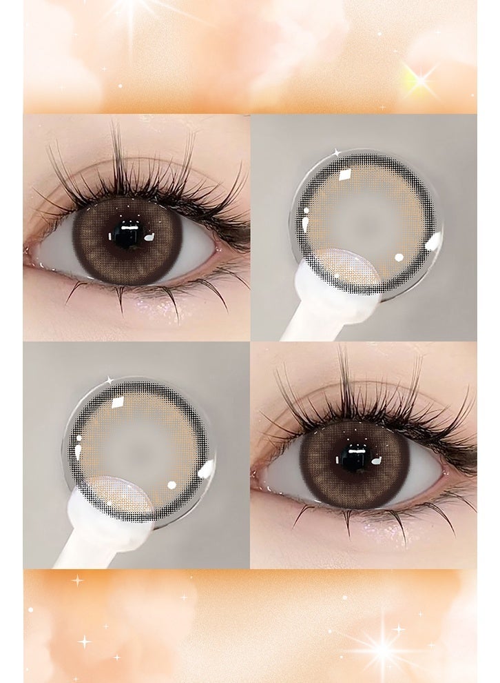 يواي عدسات لاصقة ملونة سنوية FOG PEARL باللون البني، عدسات لاصقة تجميلية للجنسين، عدسات طبيعية عصرية، 42٪ ماء - Image 5